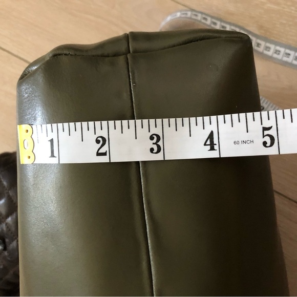 Clare V. Los Angeles Quilted Leather Hand Bag in Brown & Olive Green - Picture 10 of 14